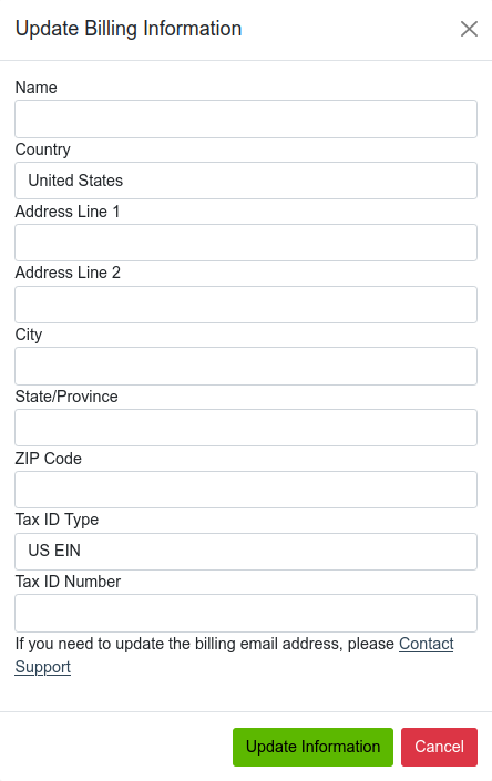 Billing Info Form